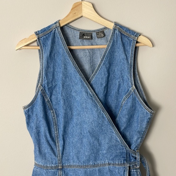 LIZ WEAR Size 12 100% Cotton Denim Dress - Picture 3 of 8